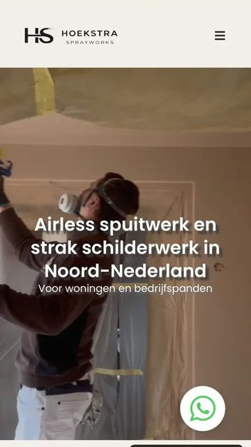 Hoekstra Sprayworks mobiele website weergave